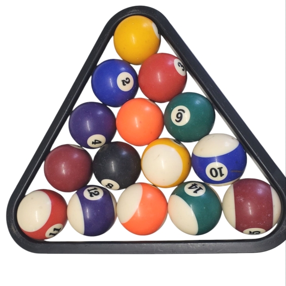 Billiard Ball Set - Pool Table Balls With Triangle - Picture 9 of 11